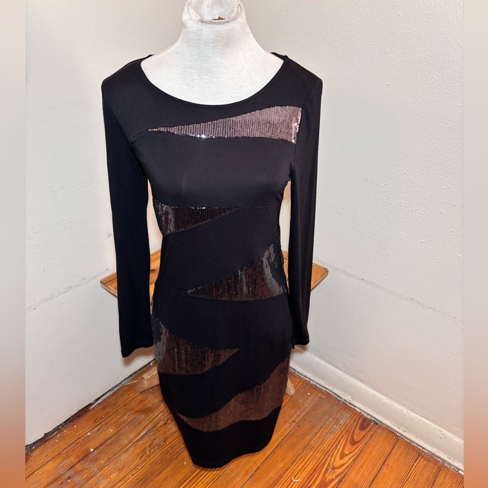 Lynn Ritchie Silver Long Sleeve Sequin Dress